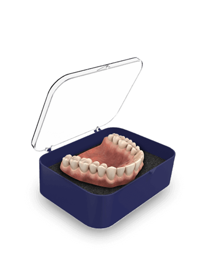 3 1/2" Rigid Appliance Box SH (Rounded), Blue/Clear w/Pre-Packed Foam (Charcoal Grey)